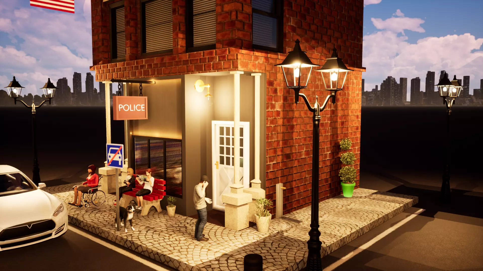 building model street lamp Free low-poly 3D model_0