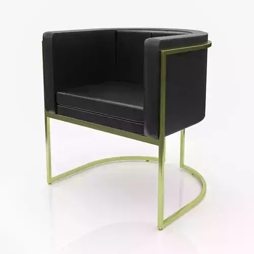Fur-Tb-001 leather chair with gold frame