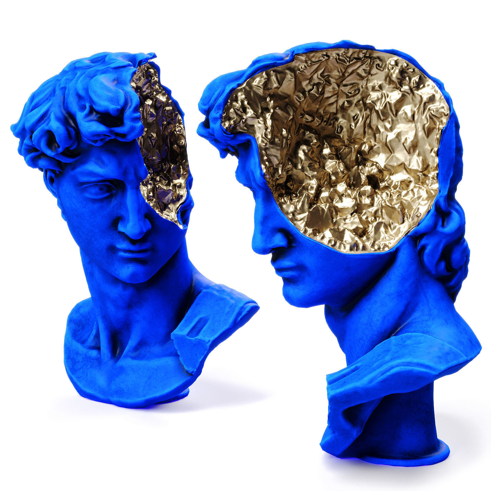 Bust of David Michelangelo Halfhead  3D model_1