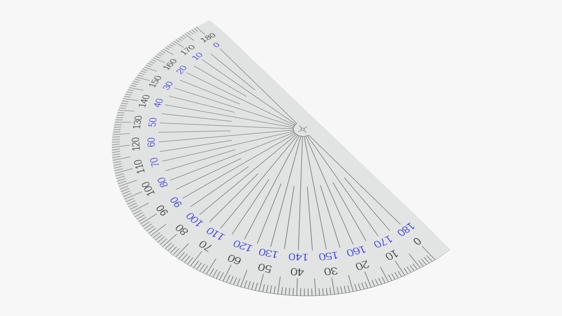 Protractor half-circle 02 3D model_1