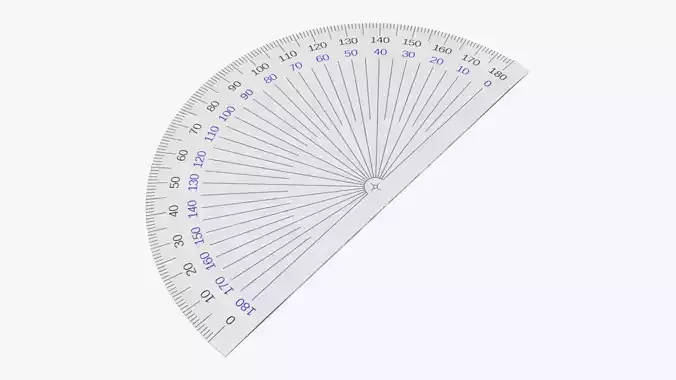 Protractor half-circle 02 3D model
