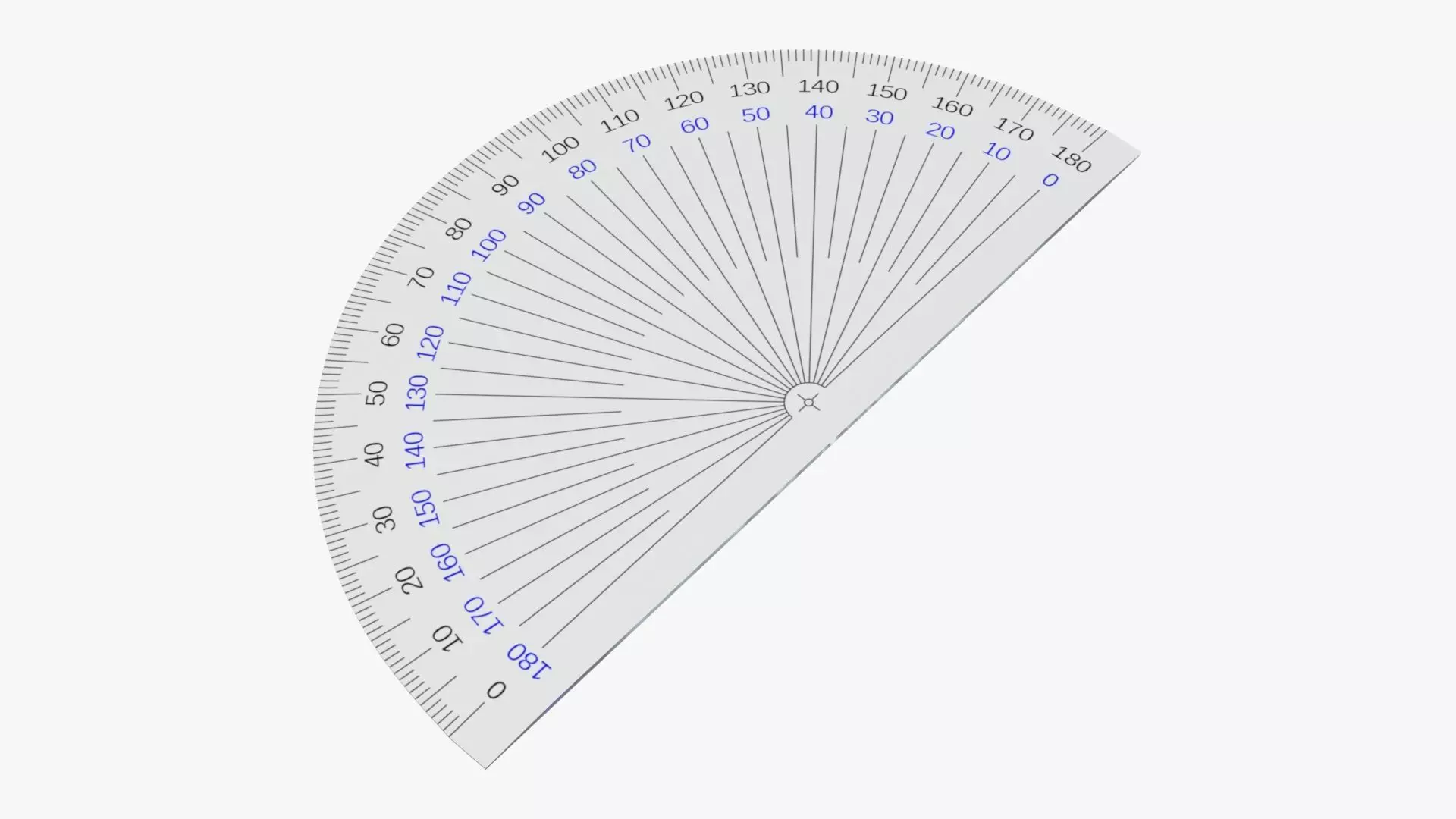 Protractor half-circle 02 3D model_0