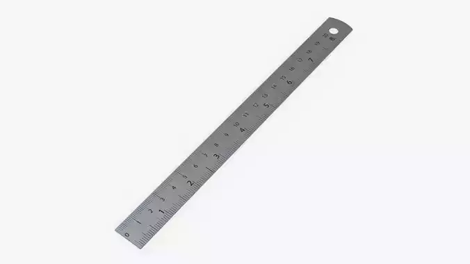 Ruler metal 03 3D model