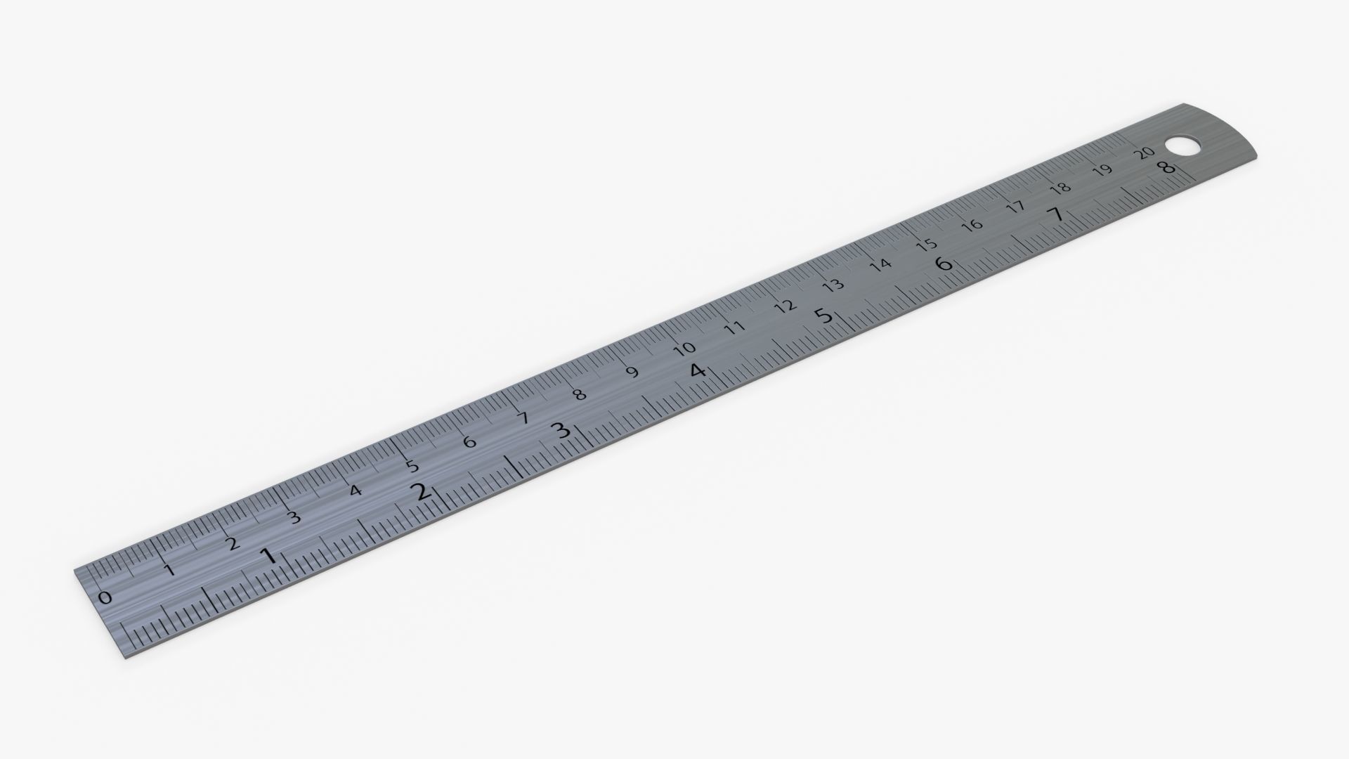 Ruler metal 03 3D model_1