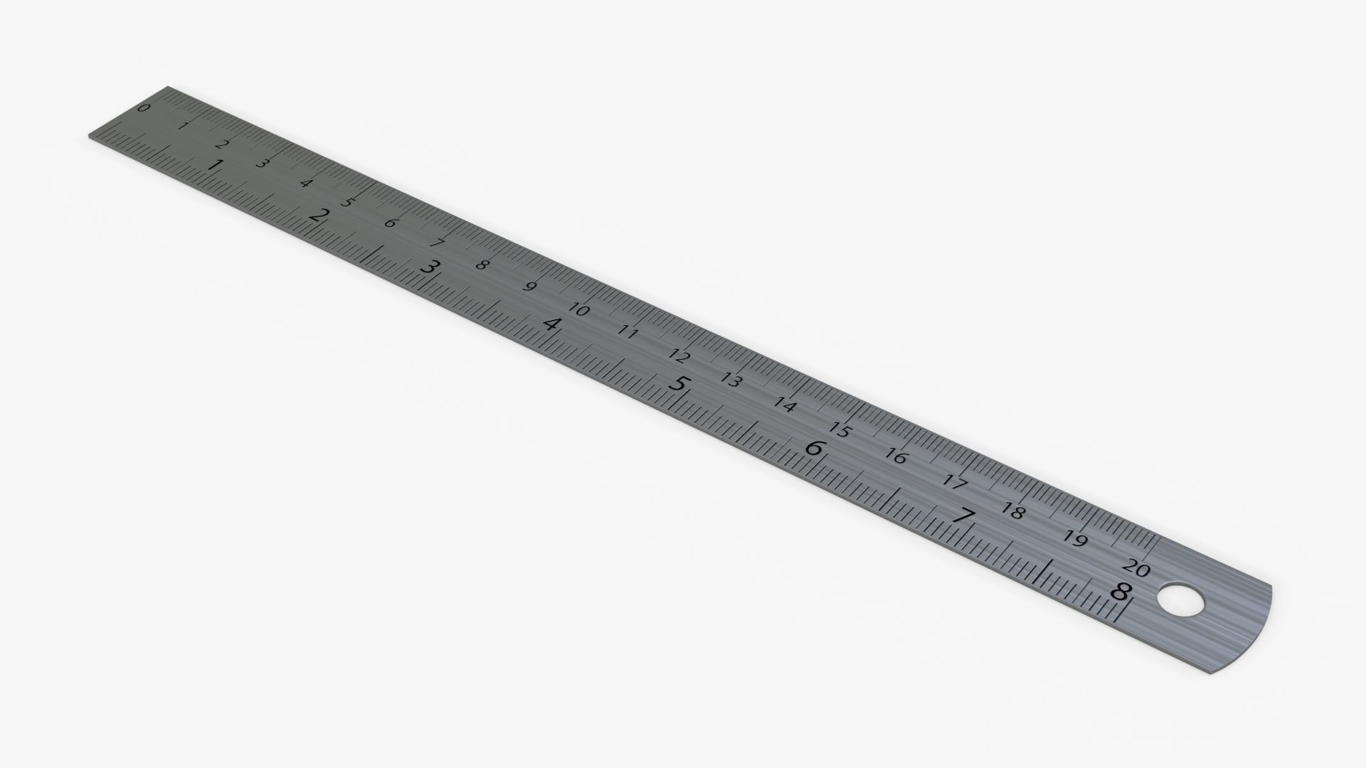 Ruler metal 03 3D model_2