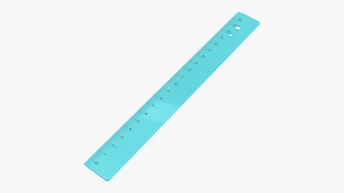 Ruler plastic 02 3D model