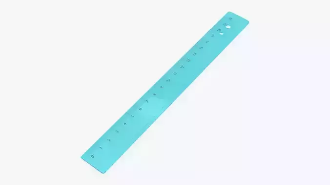 Ruler plastic 02 3D model