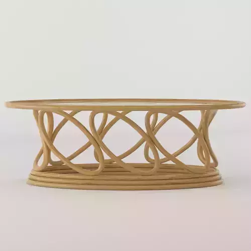Rattan Coffee Table Summer interior Free 3D model