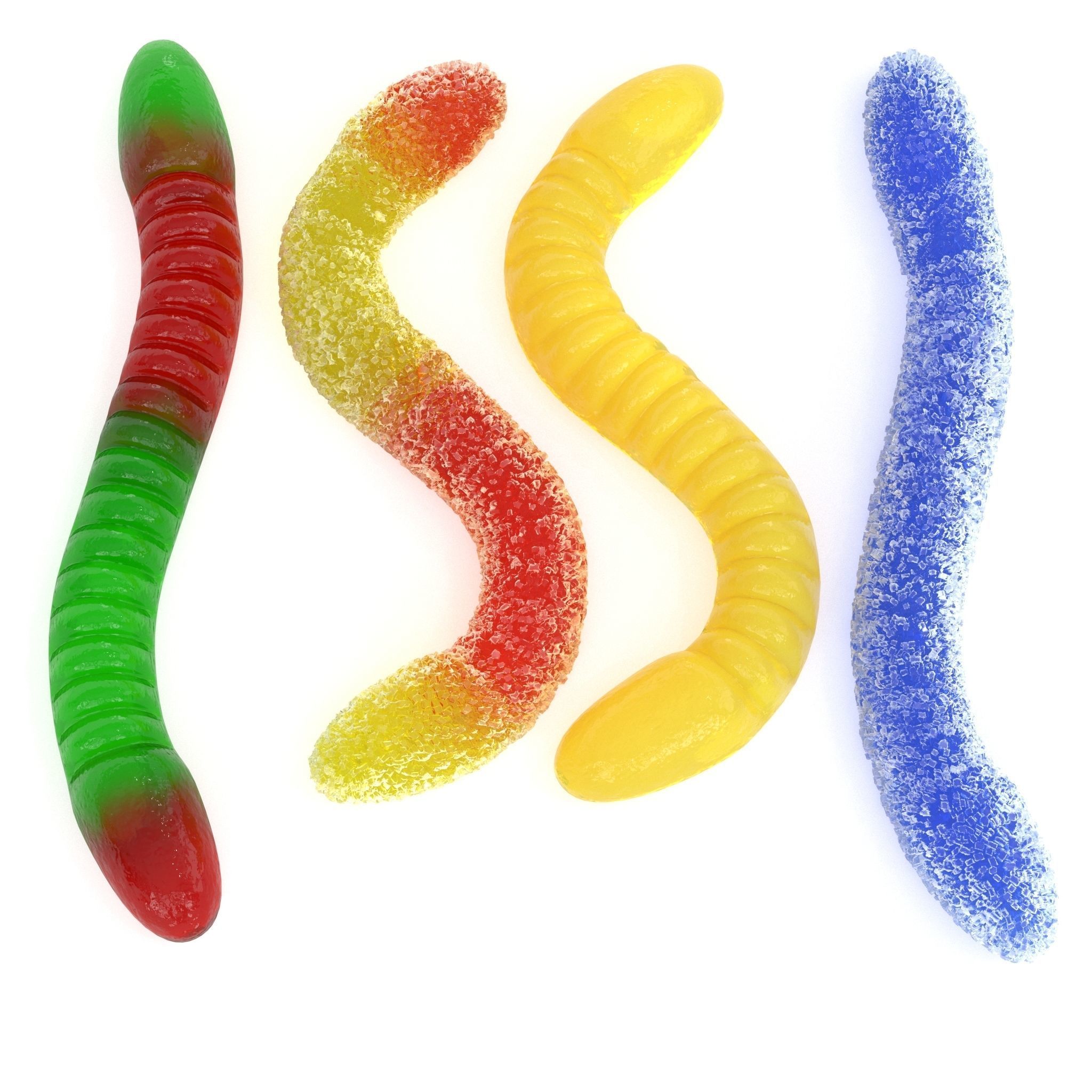 Gummy Sugar Worms 3D model_6
