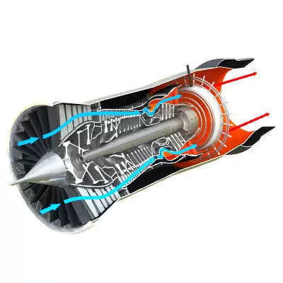 P W F100 cutaway 3D model_0