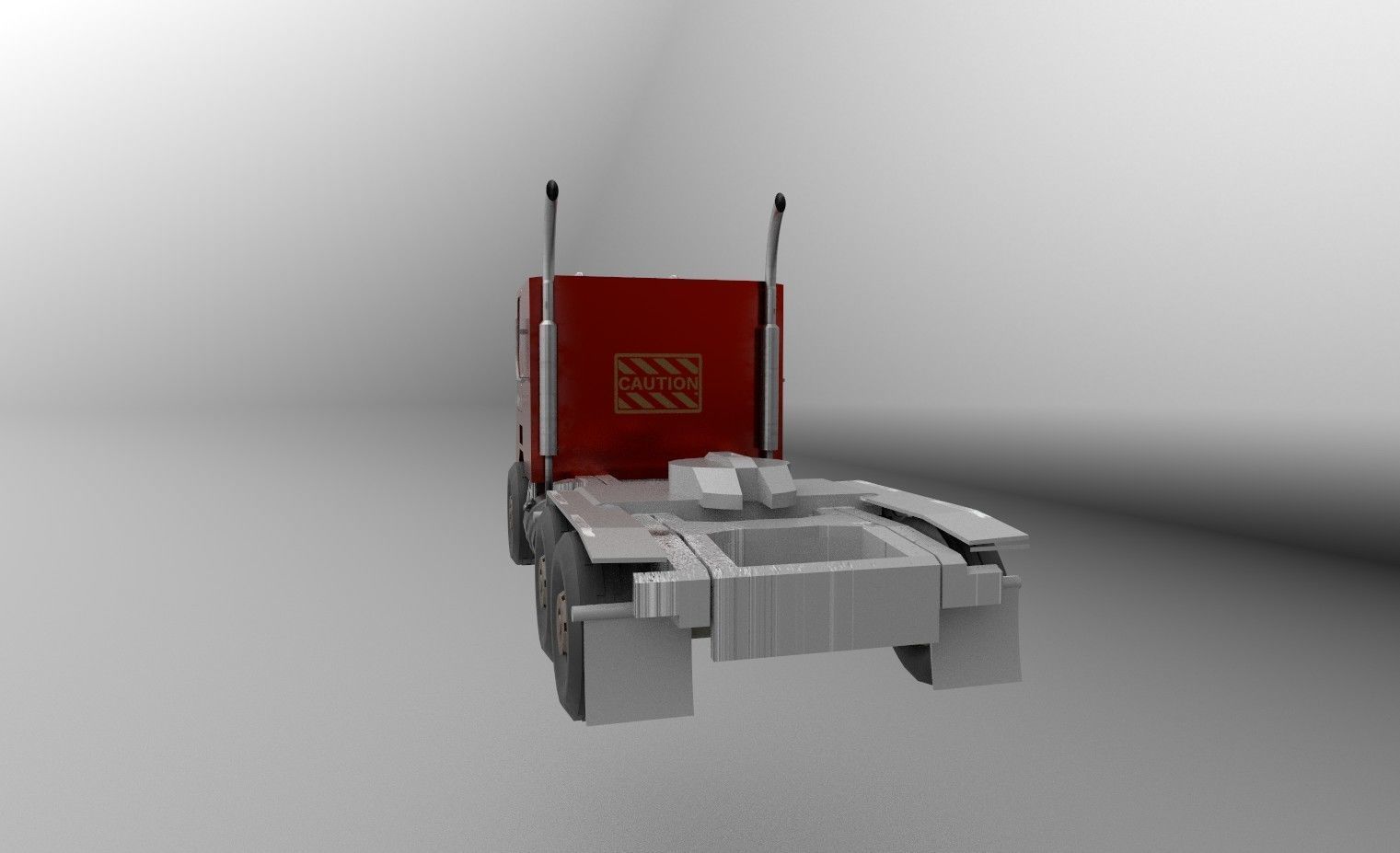 flat nose truck Low-poly 3D model_13