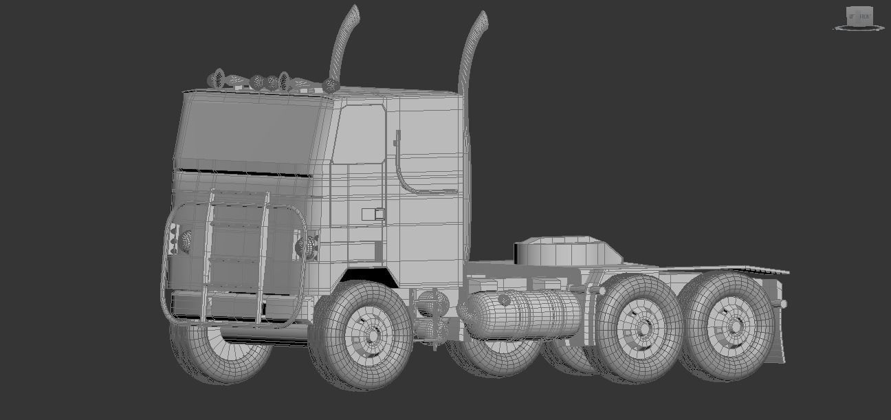 flat nose truck Low-poly 3D model_7