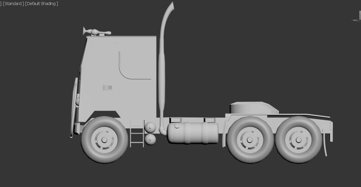 flat nose truck Low-poly 3D model_9