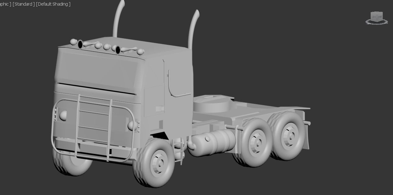 flat nose truck Low-poly 3D model_6