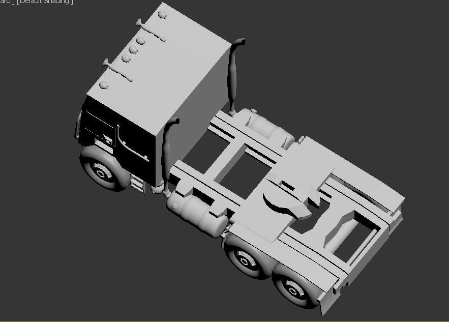 flat nose truck Low-poly 3D model_11