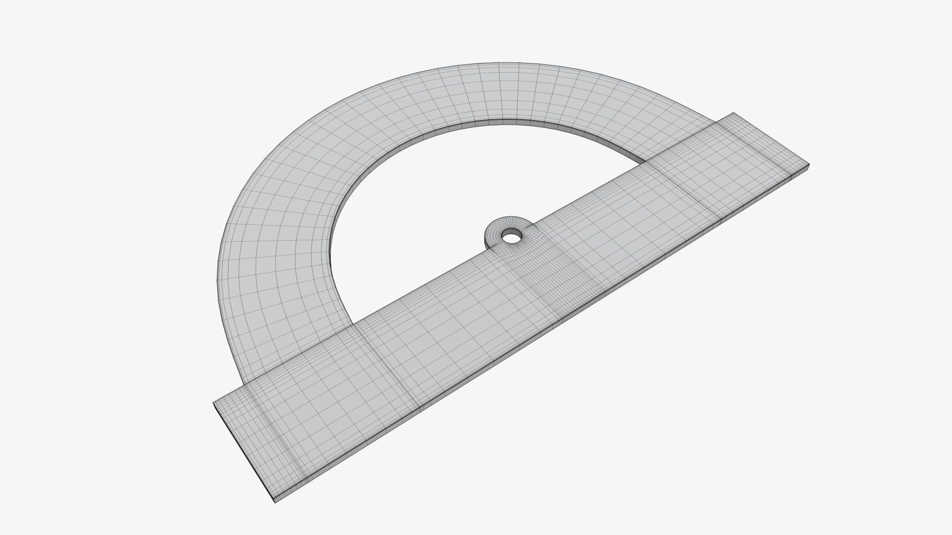 Half-circle wooden protractor 01 3D model_5