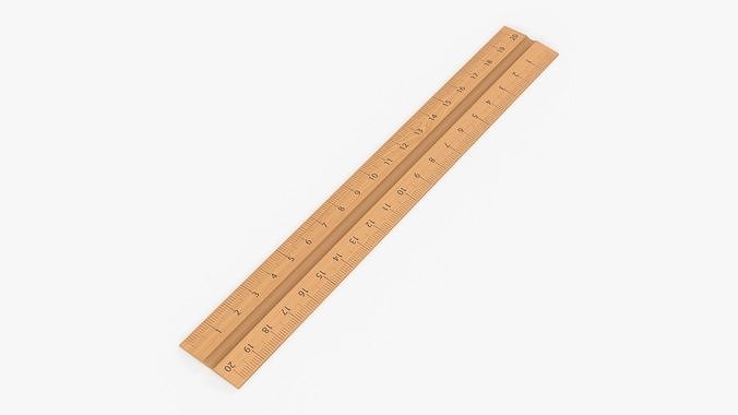 Ruler wooden 01 3D model
