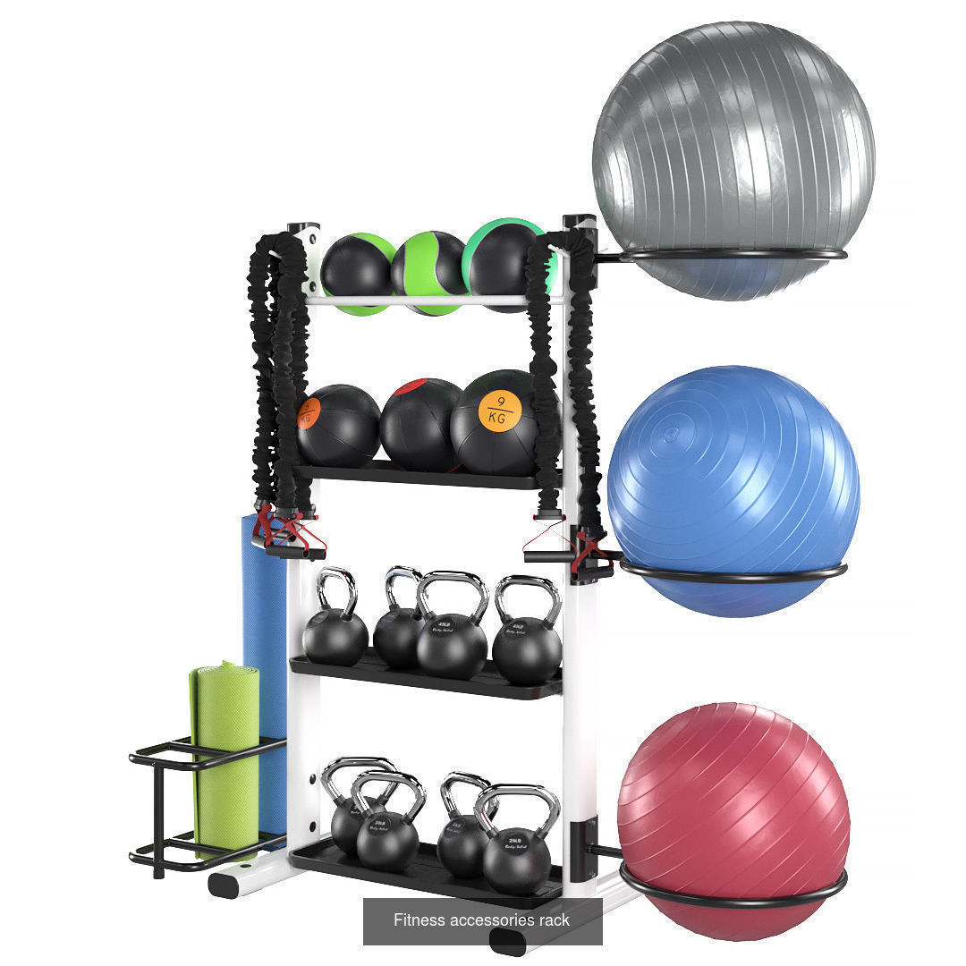  Gym Equipment Set 3D Model Collection_10