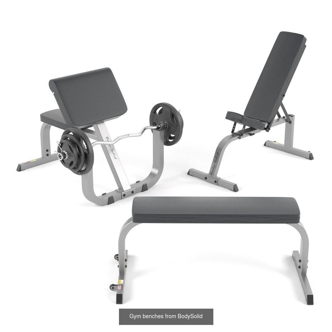  Gym Equipment Set 3D Model Collection_8