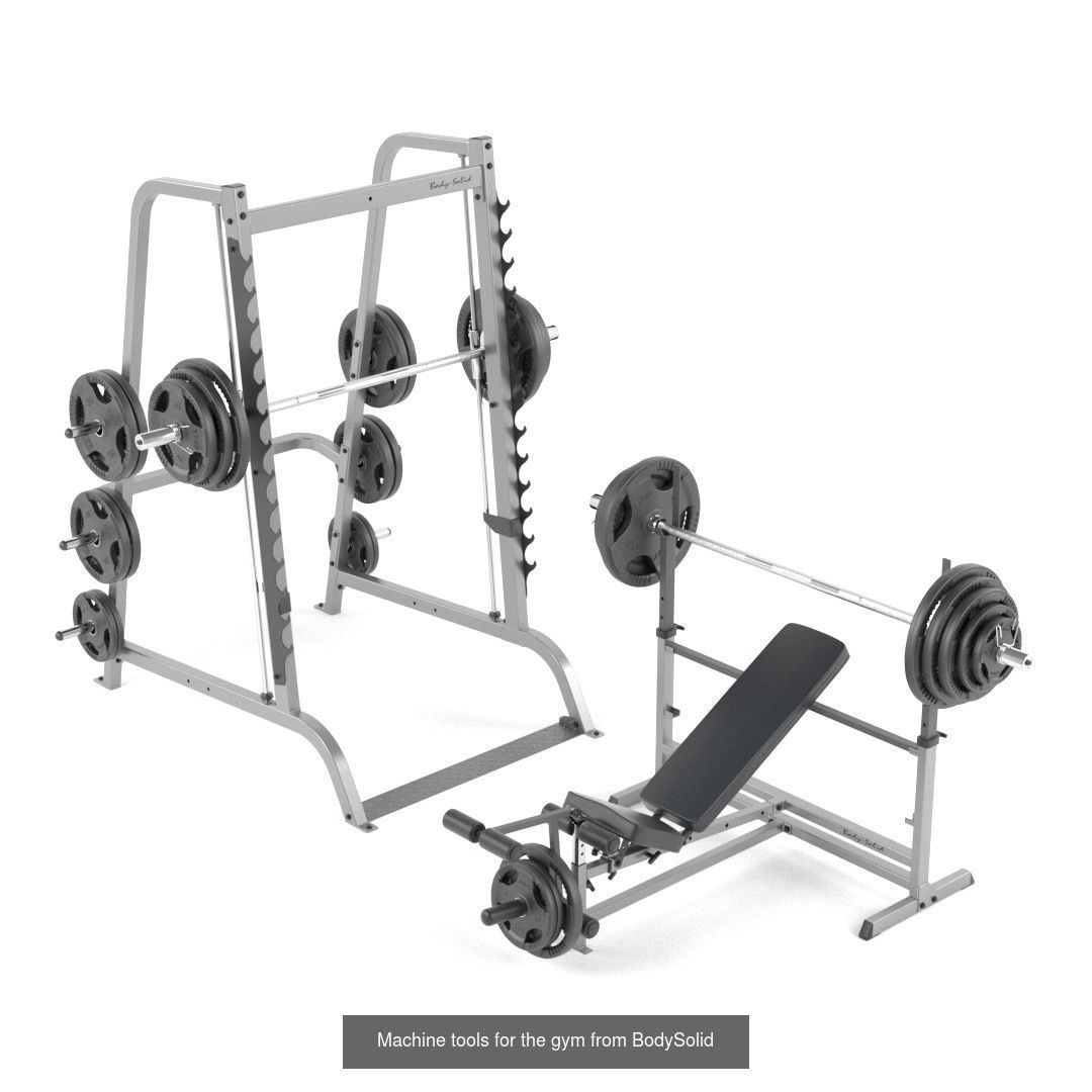  Gym Equipment Set 3D Model Collection_9