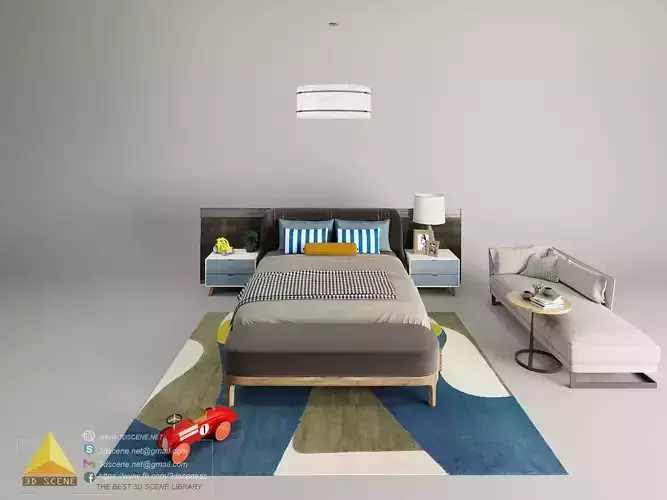Bedroom 3D Scene  2 
