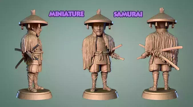 Samurai Miniature 5 -Mini Troop -3D print model