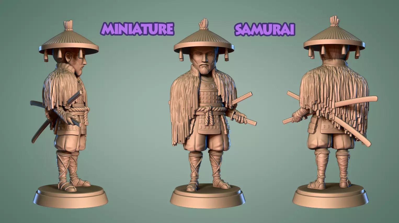 Samurai Miniature 5 -Mini Troop -3D print model 3D print model