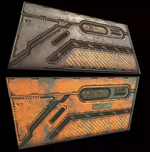 sci fi Door - modular concept - PBR Low-poly 3D model