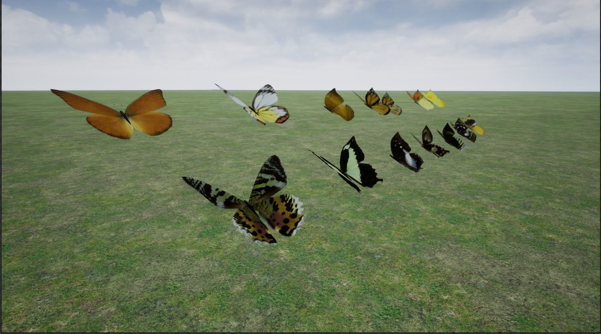 4K Butterflies rigged and animated Low-poly 3D model_27