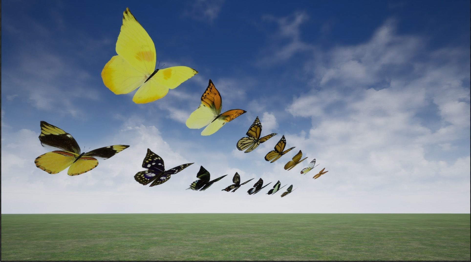 4K Butterflies rigged and animated Low-poly 3D model_17