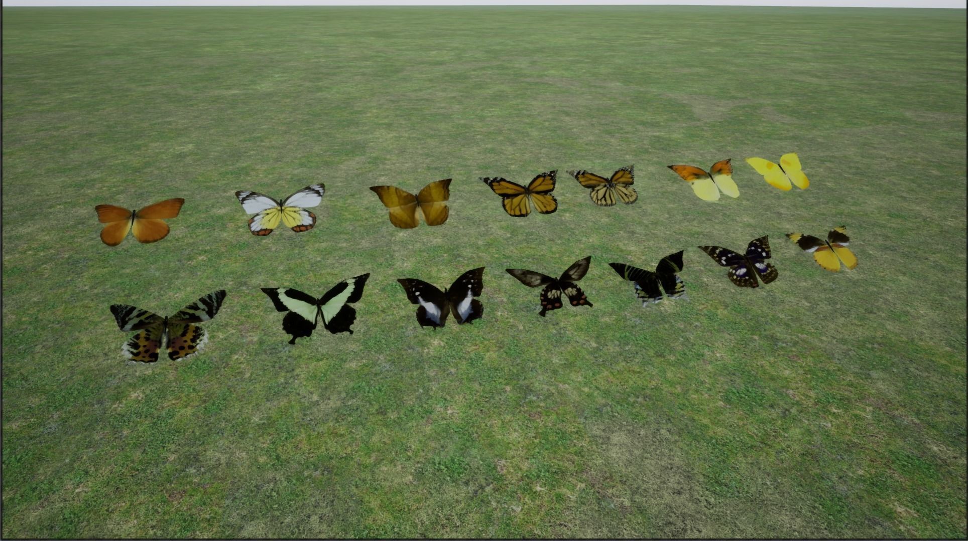 4K Butterflies rigged and animated Low-poly 3D model_25
