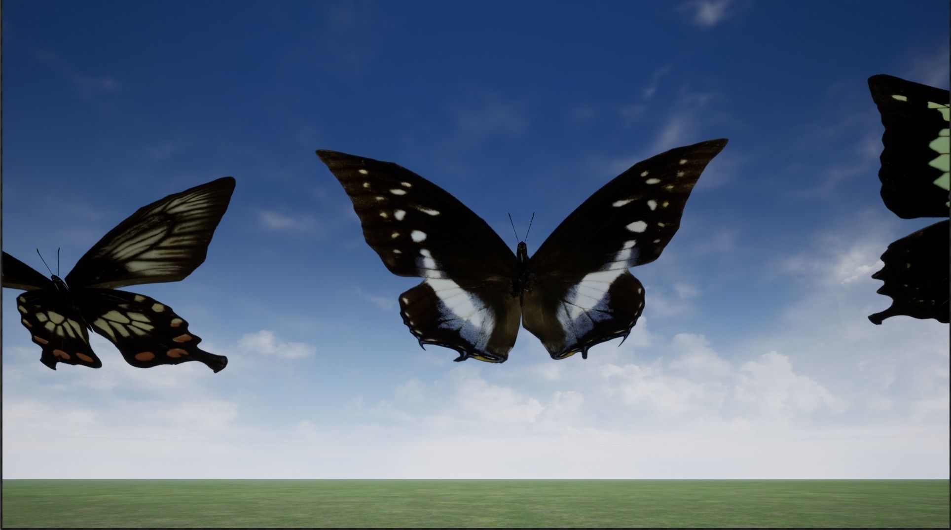 4K Butterflies rigged and animated Low-poly 3D model_12