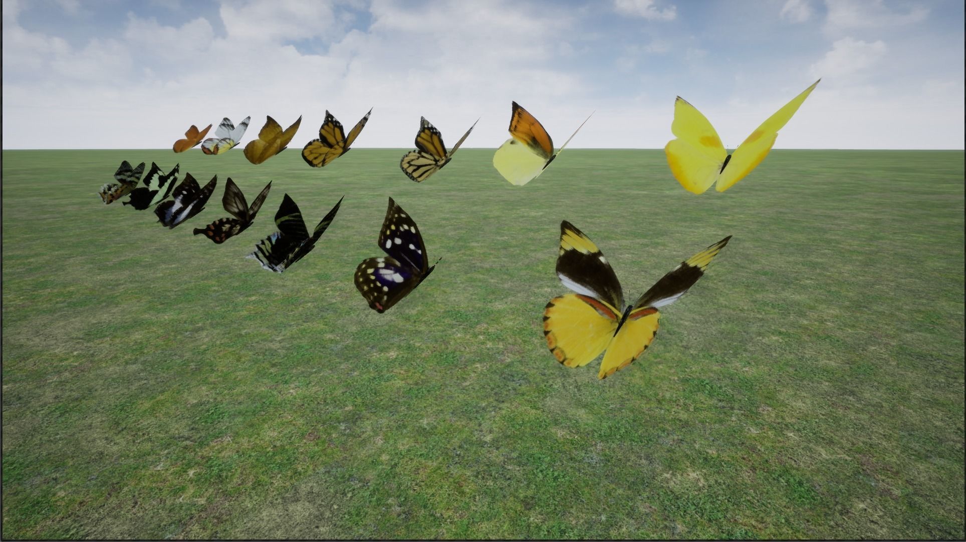 4K Butterflies rigged and animated Low-poly 3D model_28