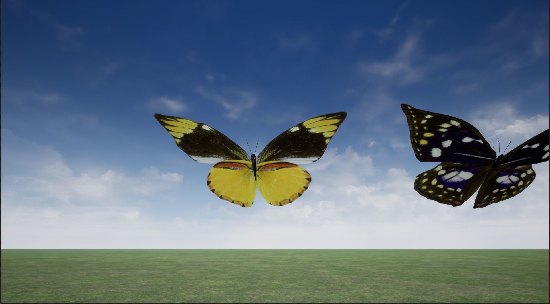 4K Butterflies rigged and animated Low-poly 3D model_16