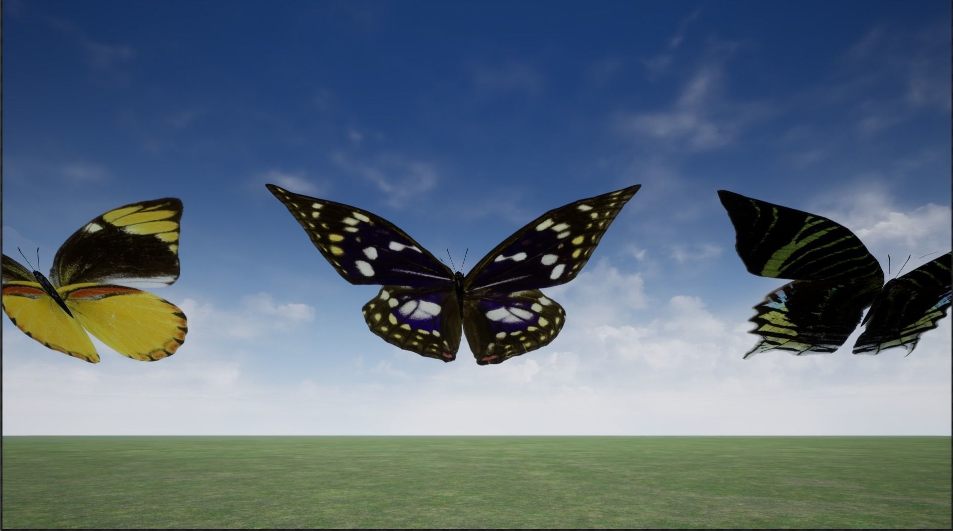 4K Butterflies rigged and animated Low-poly 3D model_15