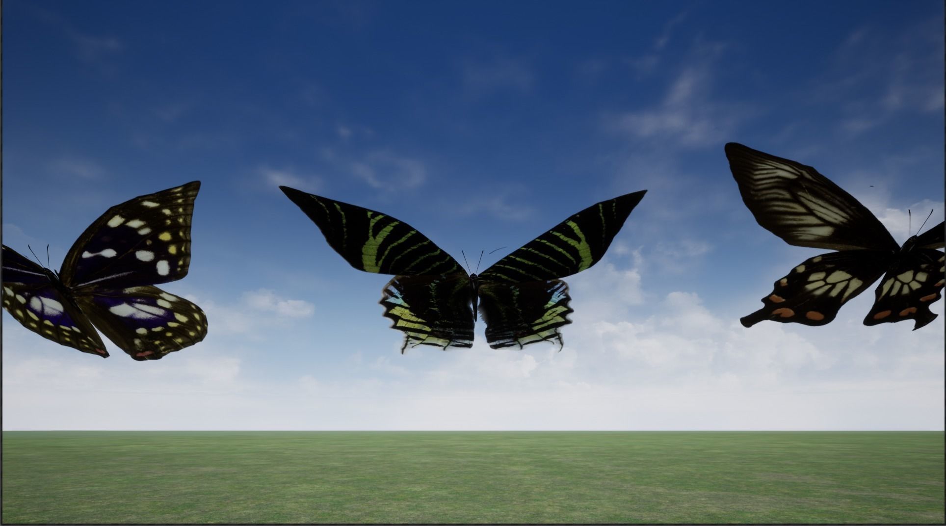 4K Butterflies rigged and animated Low-poly 3D model_14