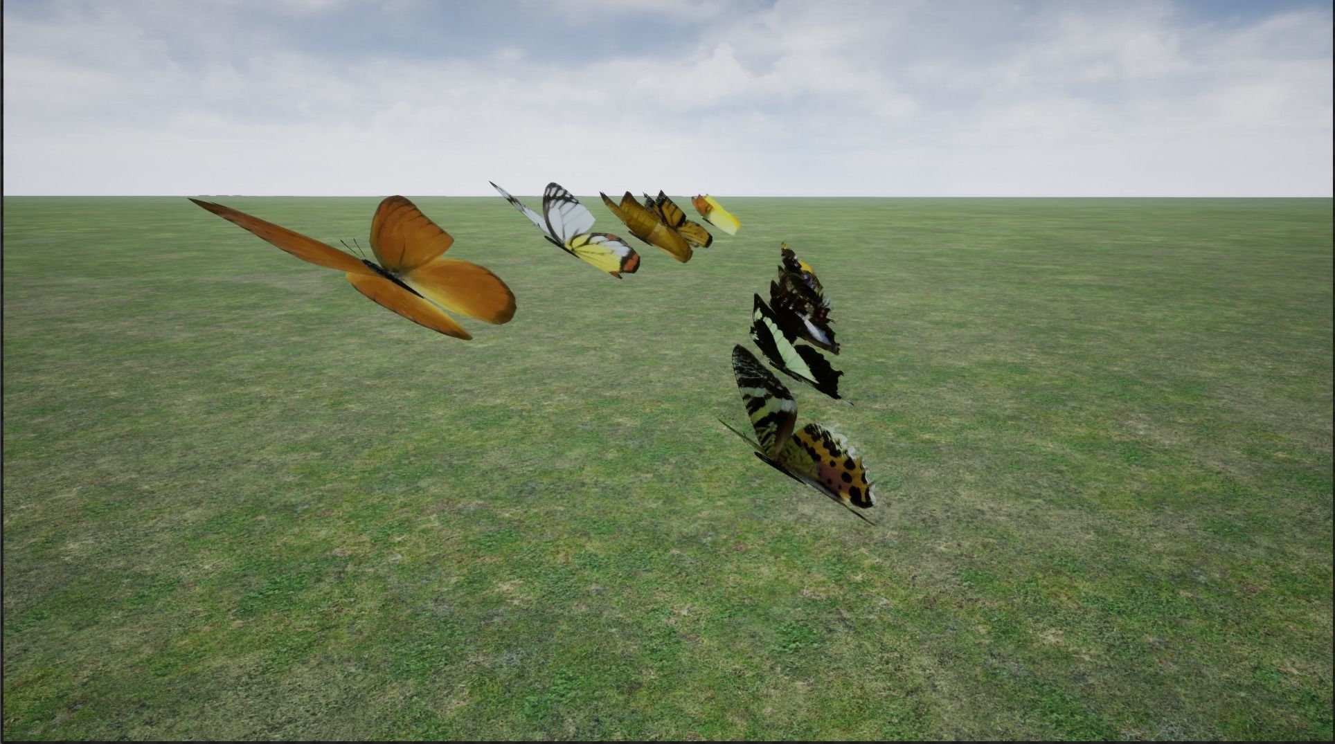 4K Butterflies rigged and animated Low-poly 3D model_26