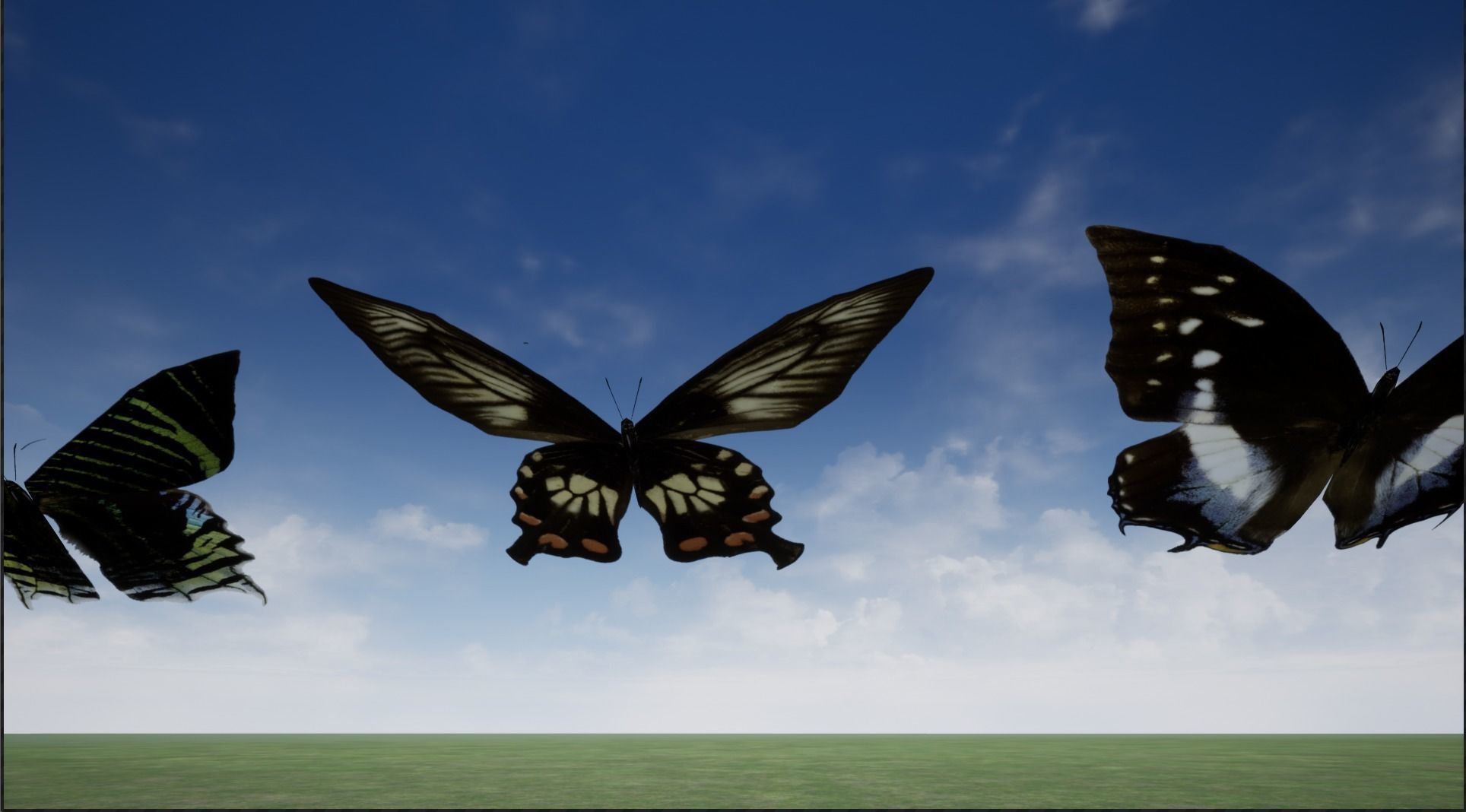 4K Butterflies rigged and animated Low-poly 3D model_13