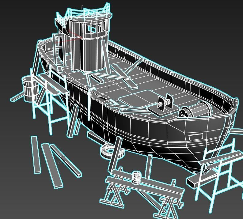 Maintenance of Fishing Boat 3D model_16