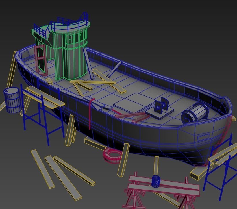 Maintenance of Fishing Boat 3D model_17