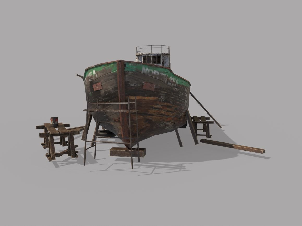 Maintenance of Fishing Boat 3D model_11
