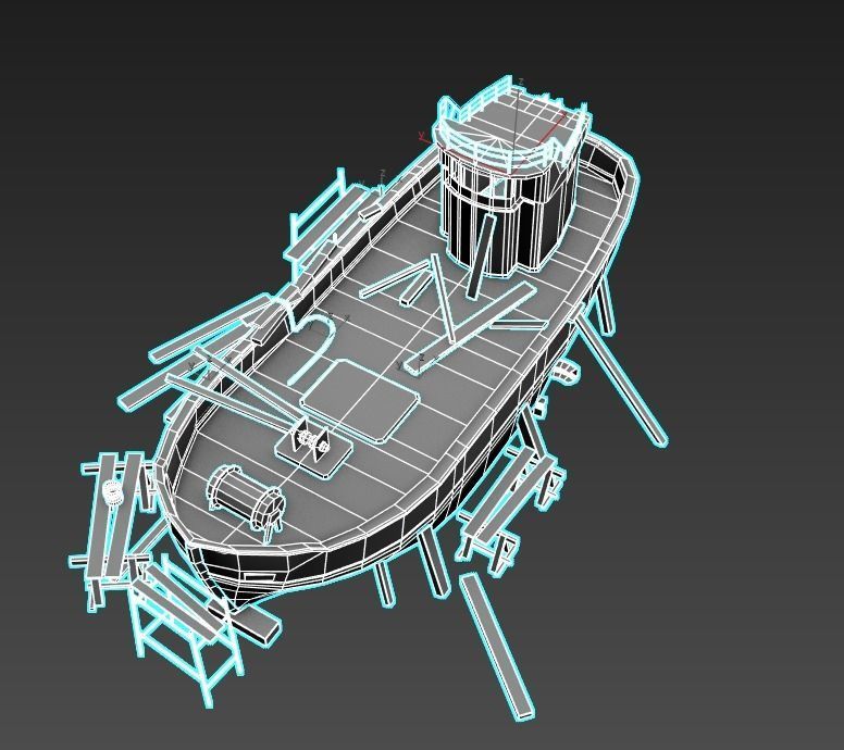 Maintenance of Fishing Boat 3D model_15