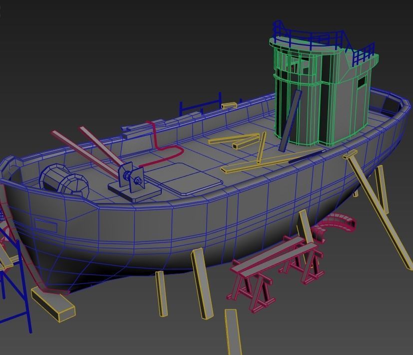 Maintenance of Fishing Boat 3D model_14