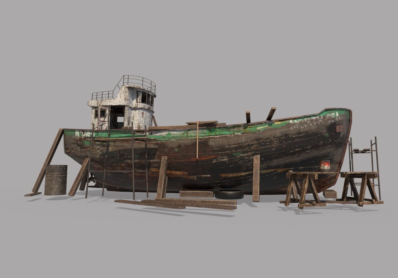 Maintenance of Fishing Boat 3D model_3