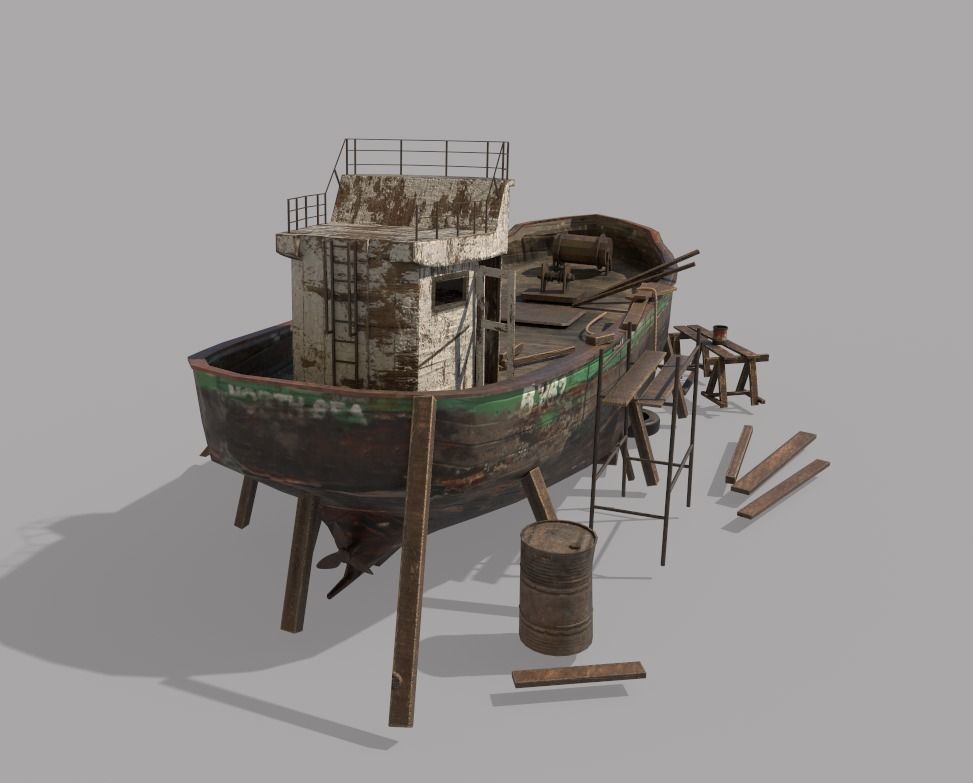 Maintenance of Fishing Boat 3D model_4