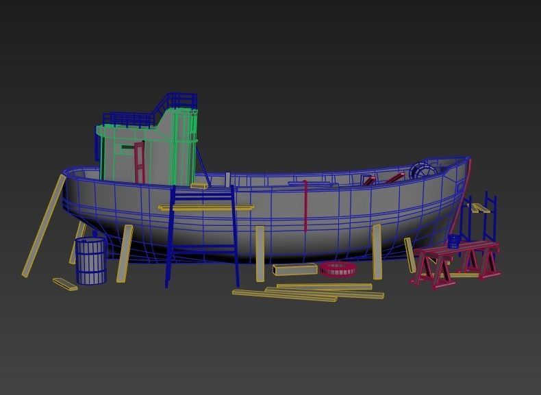 Maintenance of Fishing Boat 3D model_13