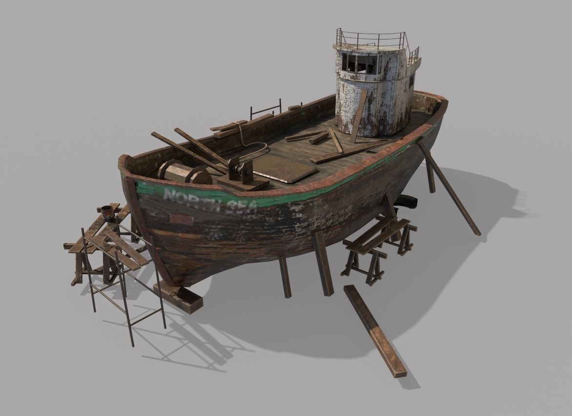 Maintenance of Fishing Boat 3D model_7