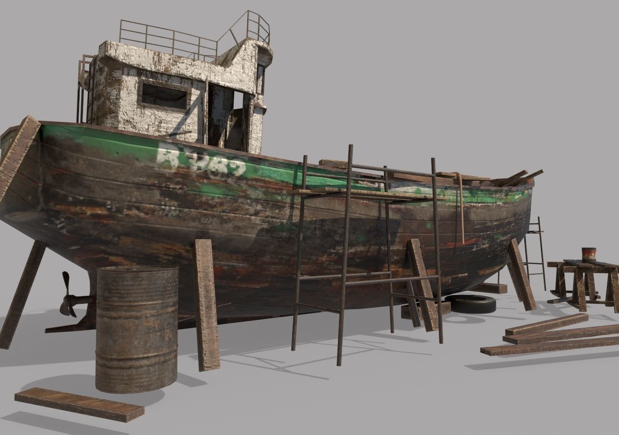 Maintenance of Fishing Boat 3D model_8