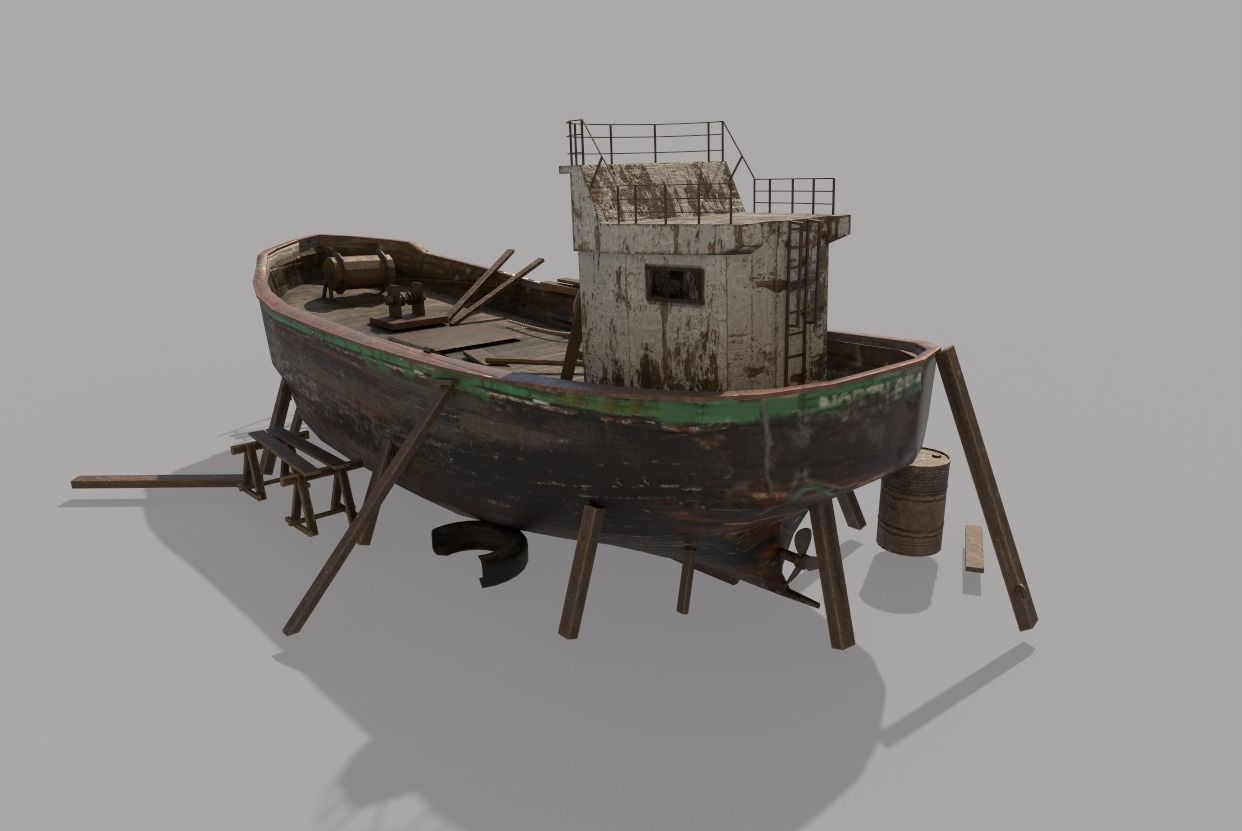 Maintenance of Fishing Boat 3D model_5