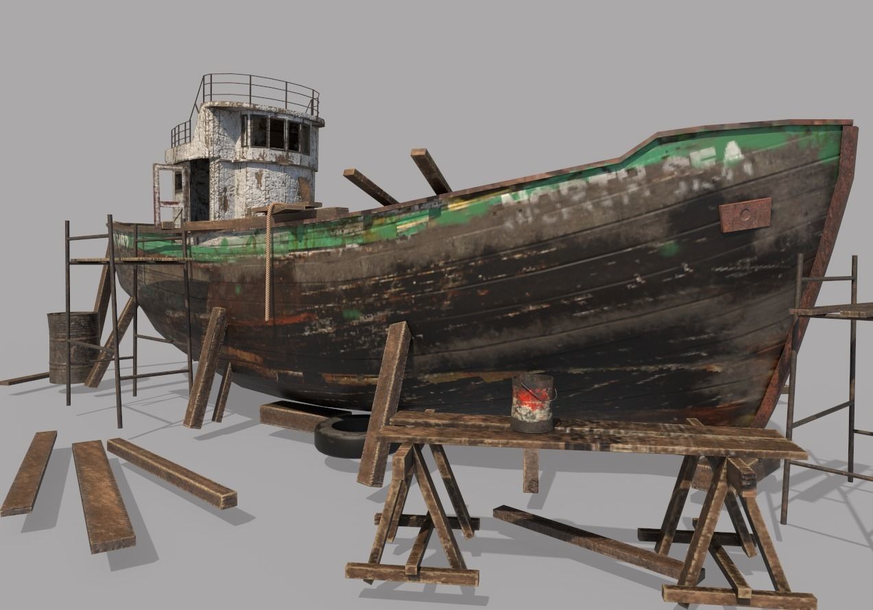 Maintenance of Fishing Boat 3D model_12